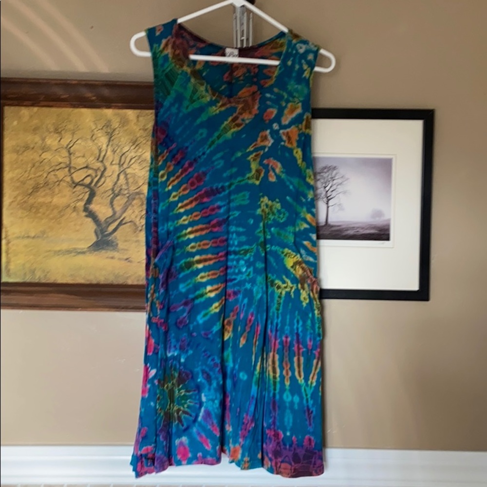 Psychedelic Cali Kind tie dye mini dress